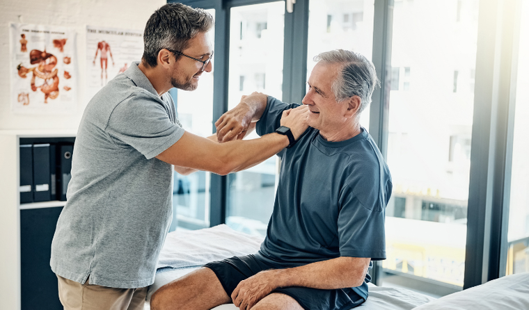 Older person with doctor